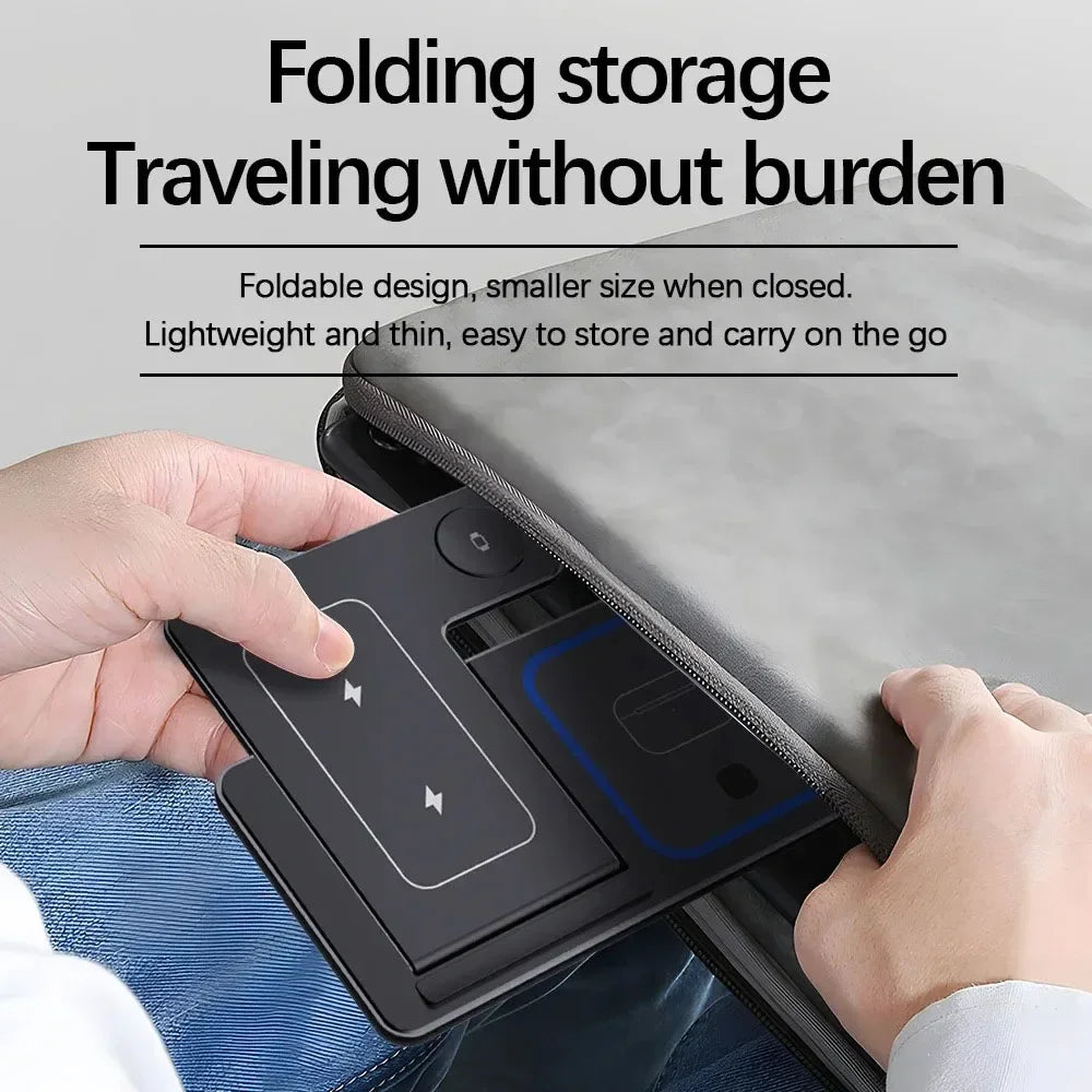 3 in 1 Wireless Charger Stand 30W LED Foldable Wireless Charger For iPhone 16 15 Pro Max iWatch 8 7 Airpods Charge Dock Station